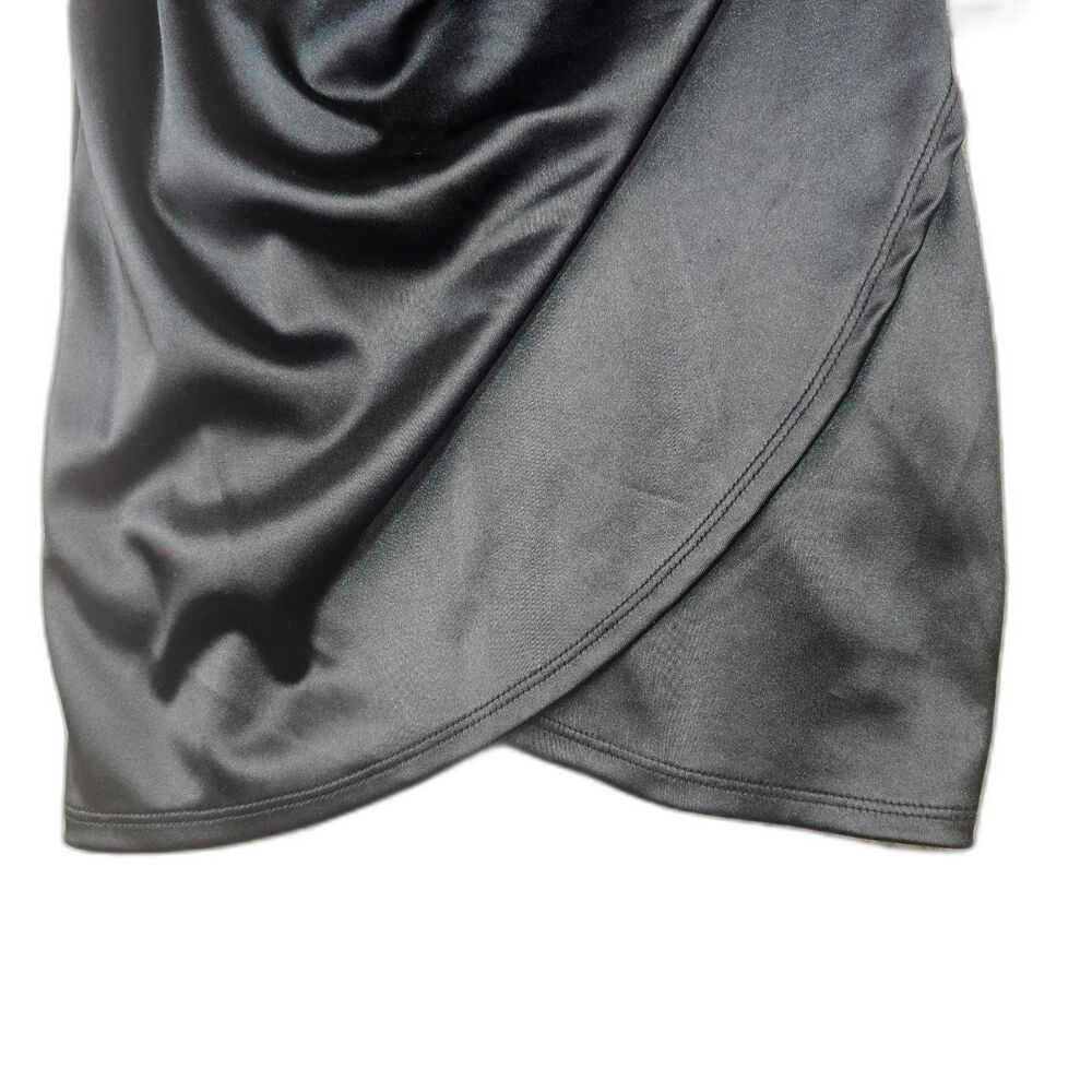 Emerald Sundae Black Satin Bodycon Mini Dress XXS NWT Party Cocktail - Picture 10 of 15